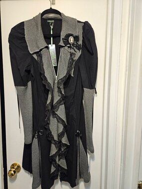 Tricotto Steam Punk Mini Dress/Tunic Size M Blk/Gray New W Tags